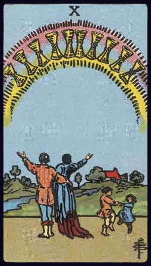 Ý nghĩa lá bài Mười Cốc (Ten of Cups) trong Tarot