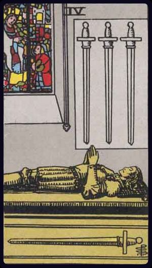 Ý nghĩa lá bài Bốn Kiếm (Four of Swords) trong Tarot