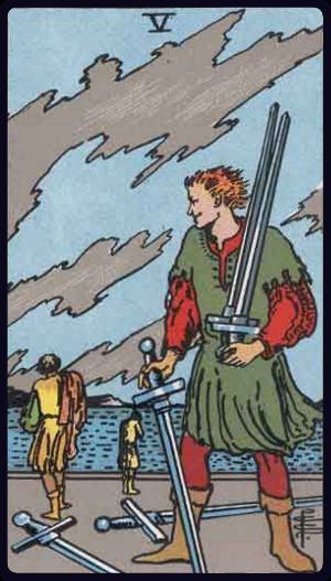 Ý nghĩa lá bài Năm Kiếm (Five of Swords) trong Tarot