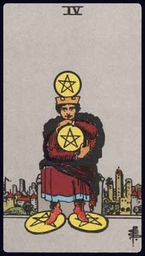 Ý nghĩa lá bài Bốn Tiền (Four of Pentacles) trong Tarot