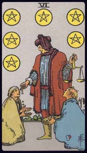 Ý nghĩa lá bài Sáu Tiền (Six of Pentacles) trong Tarot