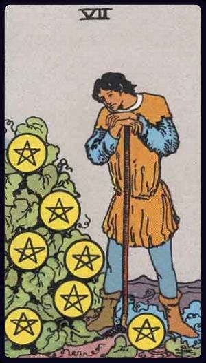 Ý nghĩa lá bài Bảy Tiền (Seven of Pentacles) trong Tarot