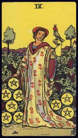 Ý nghĩa lá bài Chín Tiền (Nine of Pentacles) trong Tarot