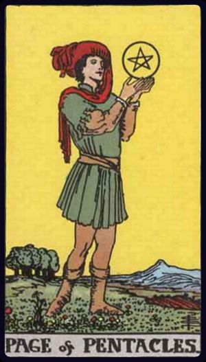 Ý nghĩa lá bài Thị Vệ Tiền (Page of Pentacles) trong Tarot
